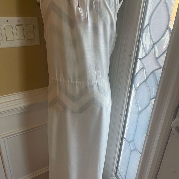 NWT VISHUDH Rayon white maxi dress with floral print red ,green & navy blue SZXL - Picture 9 of 14